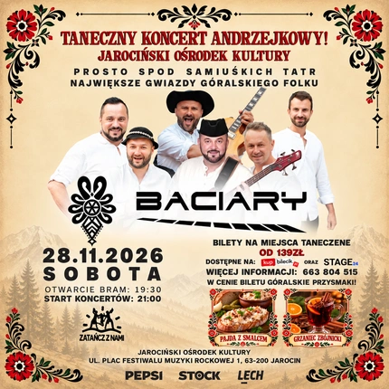 🏔️ TANECZNY KONCERT ANDRZEJKOWY Z ZESPOŁEM BACIARY! 🪗🎻🔥