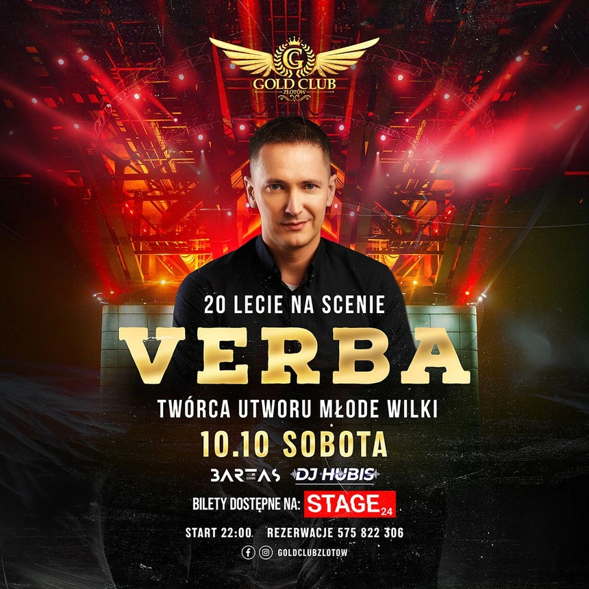 VERBA – 20 LECIE NA SCENIE | GOLD CLUB ZŁOTÓW | 10.10